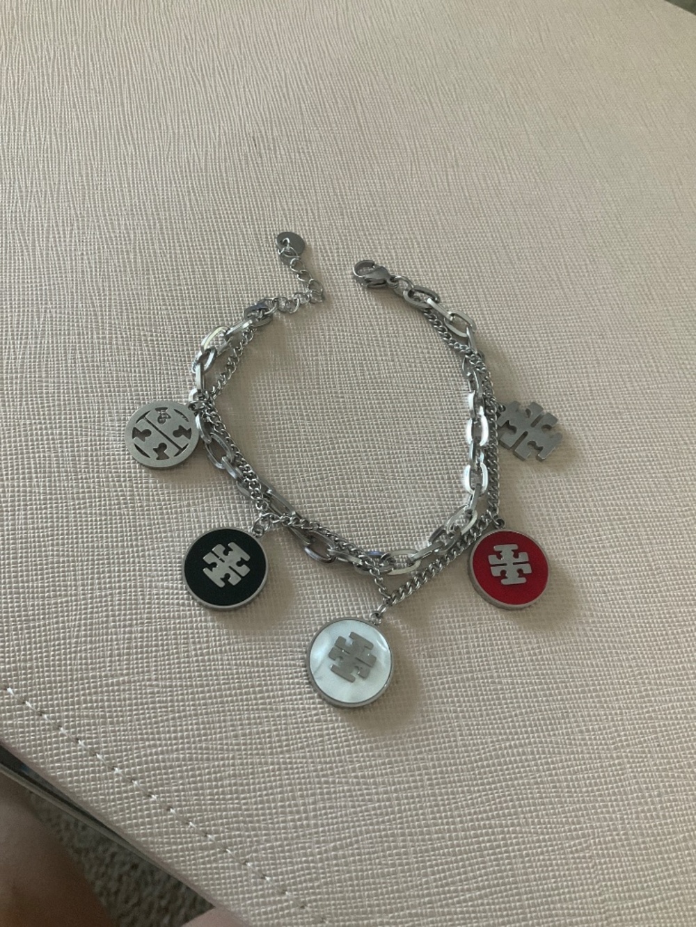 Tory Burch Silver Multi-Charm Bracelet - Picture 3 of 4